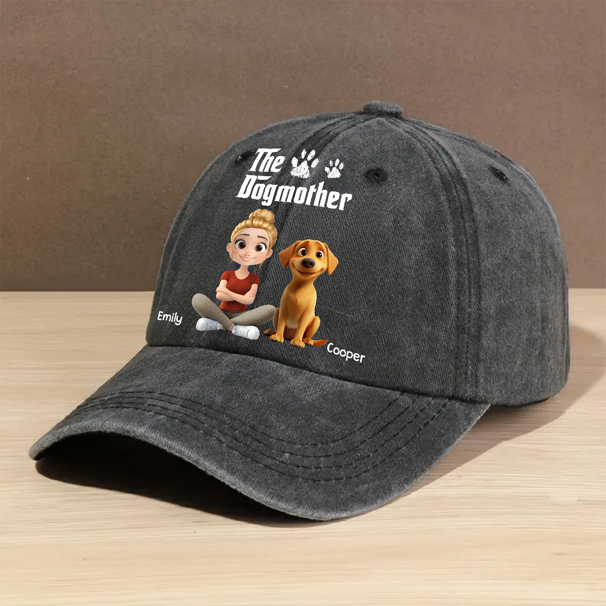 Cool Dog Mother - Personalized Custom Vintage Washed Denim Cap