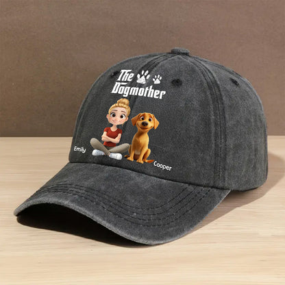 Cool Dog Mother - Personalized Custom Vintage Washed Denim Cap