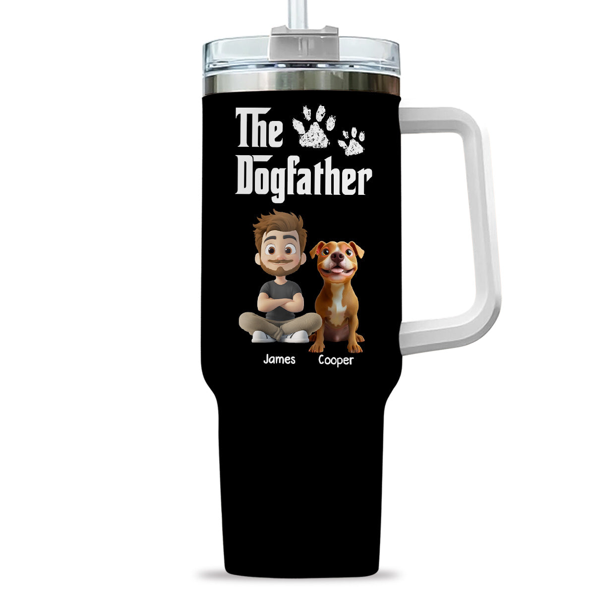 Cool Dog Father - Personalized Custom Tumbler