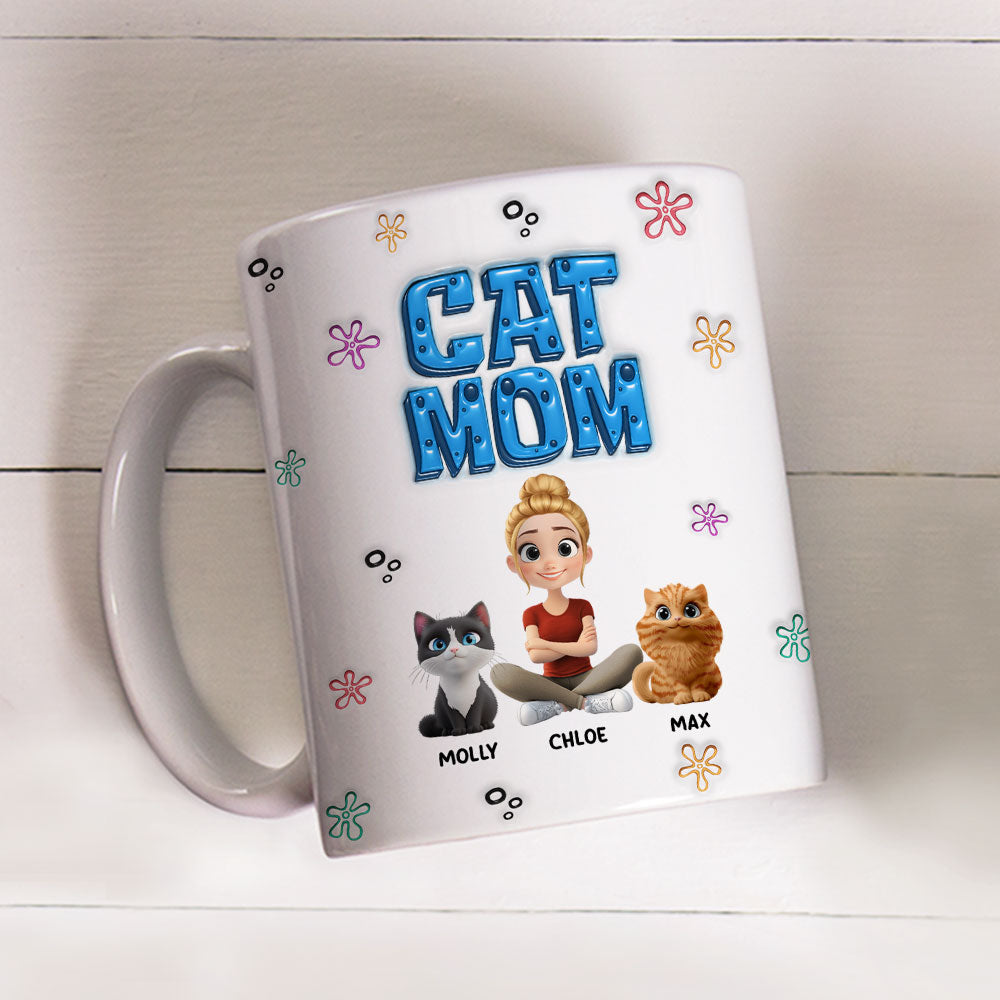 Sponge Cat Mom - Personalized Custom 3D Inflated Effect Mug