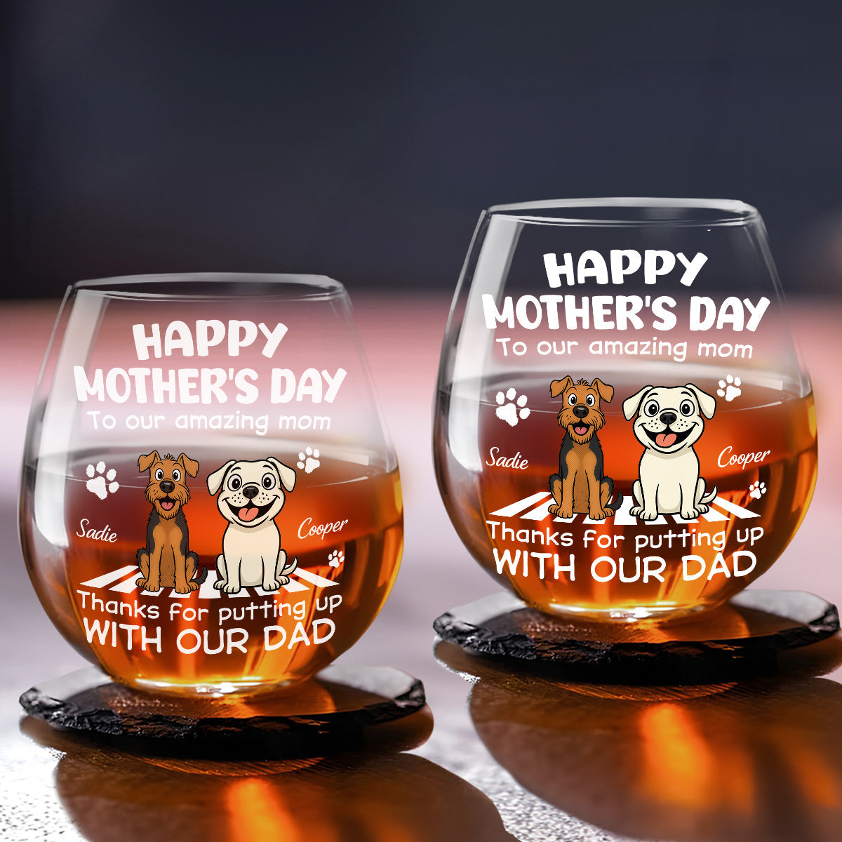 Putting Up With Funny Mom - Personalized Custom Wine Glass