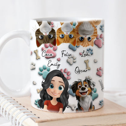 Pet And Human Cartoon - Personalized Custom Coffee Mug