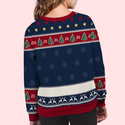 A Girl And Her Dog Christmas - Personalized Custom All-Over-Print Sweatshirt