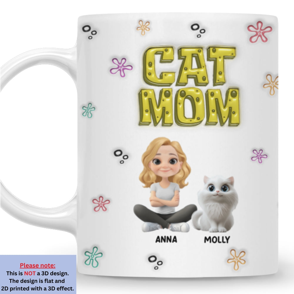 Sponge Cat Mom - Personalized Custom 3D Inflated Effect Mug