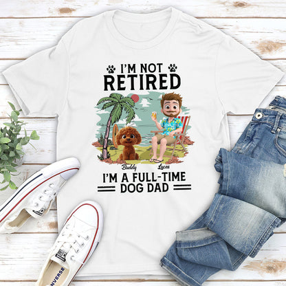 Full-time Dog Mom Dad Cartoon - Personalized Custom Unisex T-Shirt