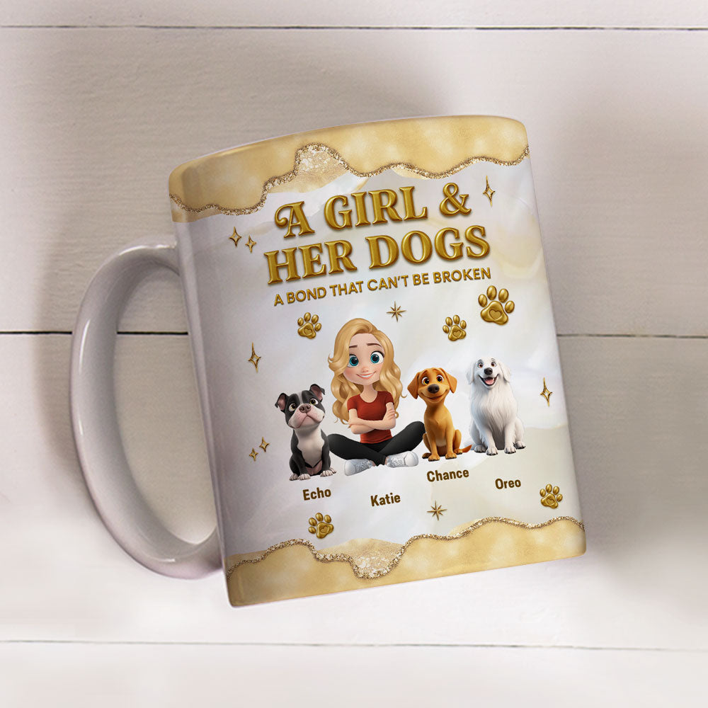 Girl And Dog Yellow - Personalized Custom 3D Effect Mug