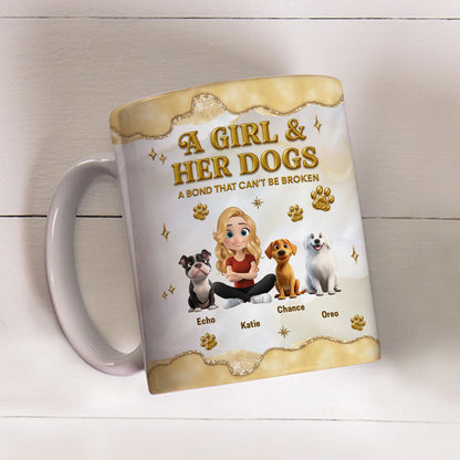 Girl And Dog Yellow - Personalized Custom 3D Effect Mug