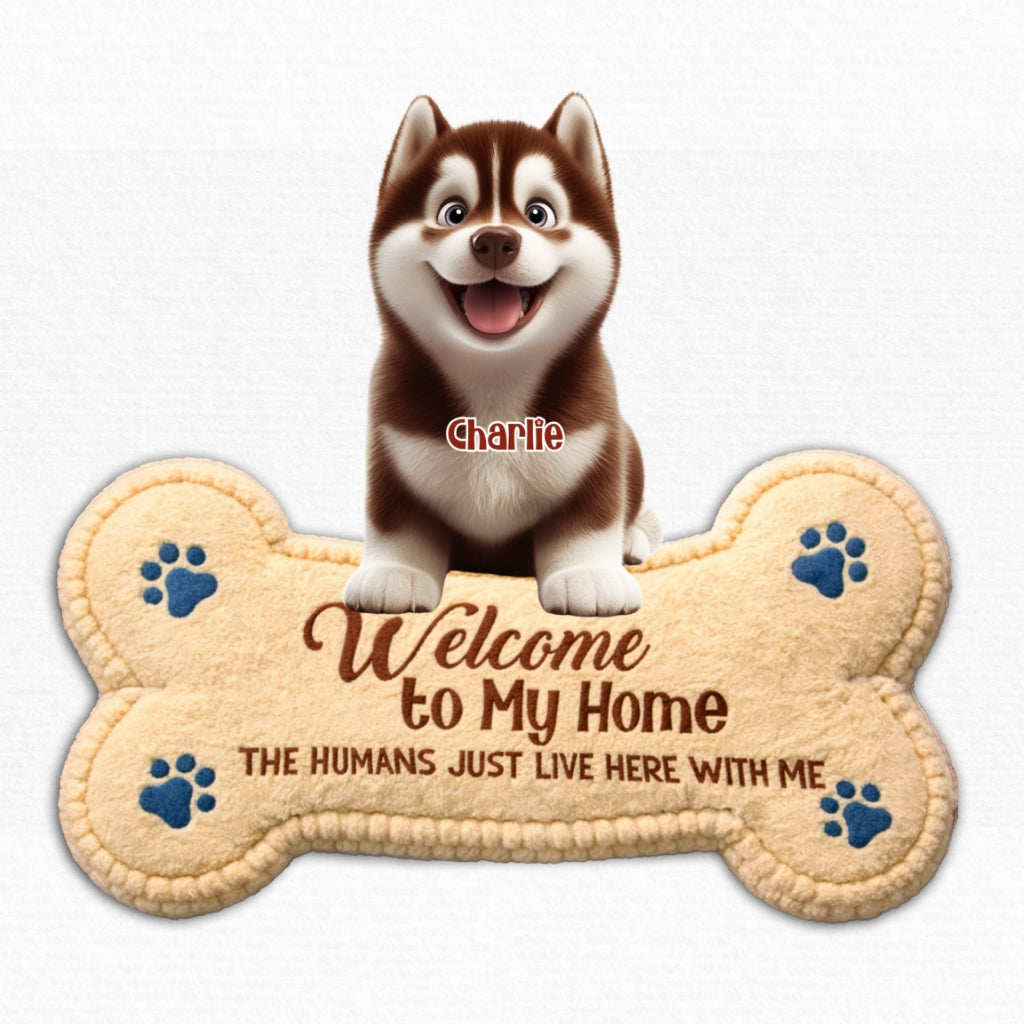 The Humans Live With Lovely Dogs - Personalized Custom Doormat
