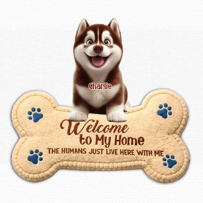 The Humans Live With Lovely Dogs - Personalized Custom Doormat