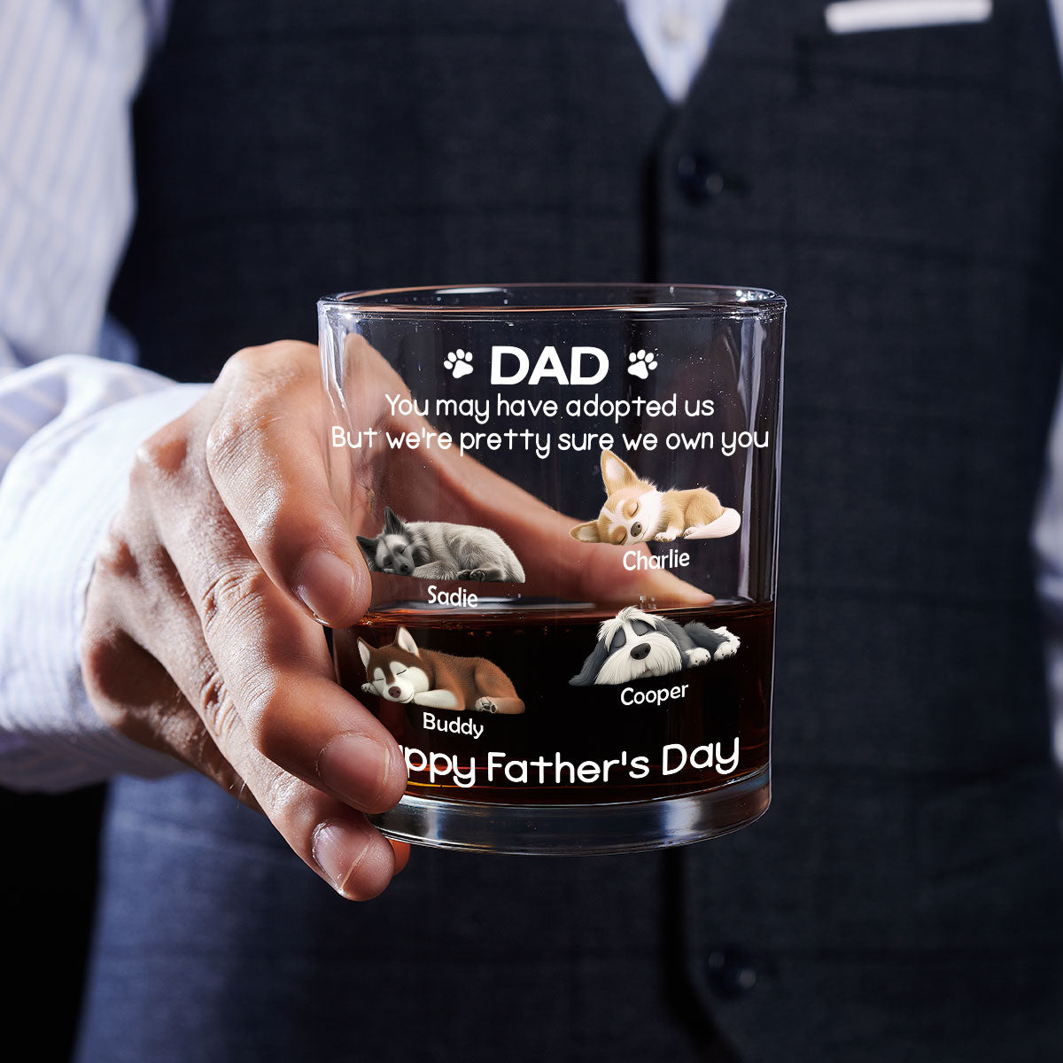 I Own You For Sure - Personalized Custom Whiskey Glass