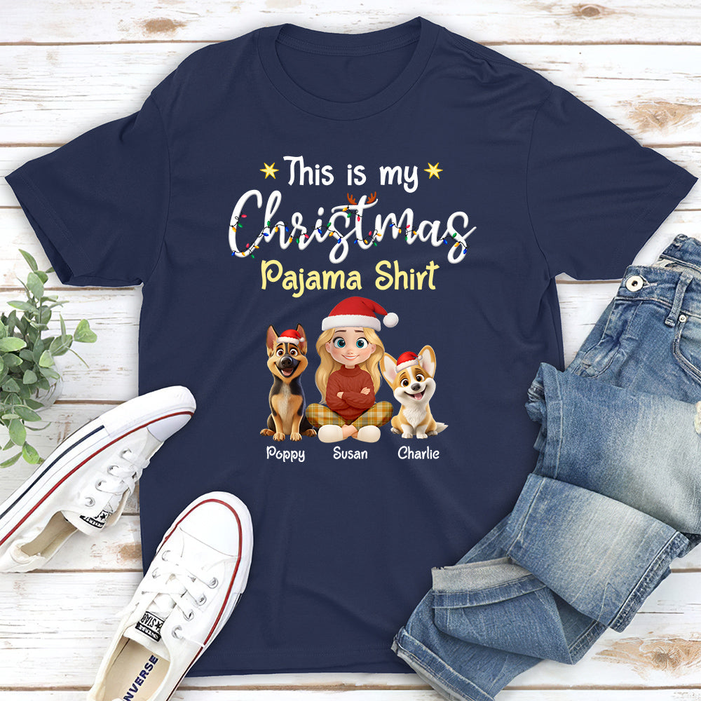 Pawjama Shirt Cartoon Christmas - Personalized Custom Unisex T-shirt