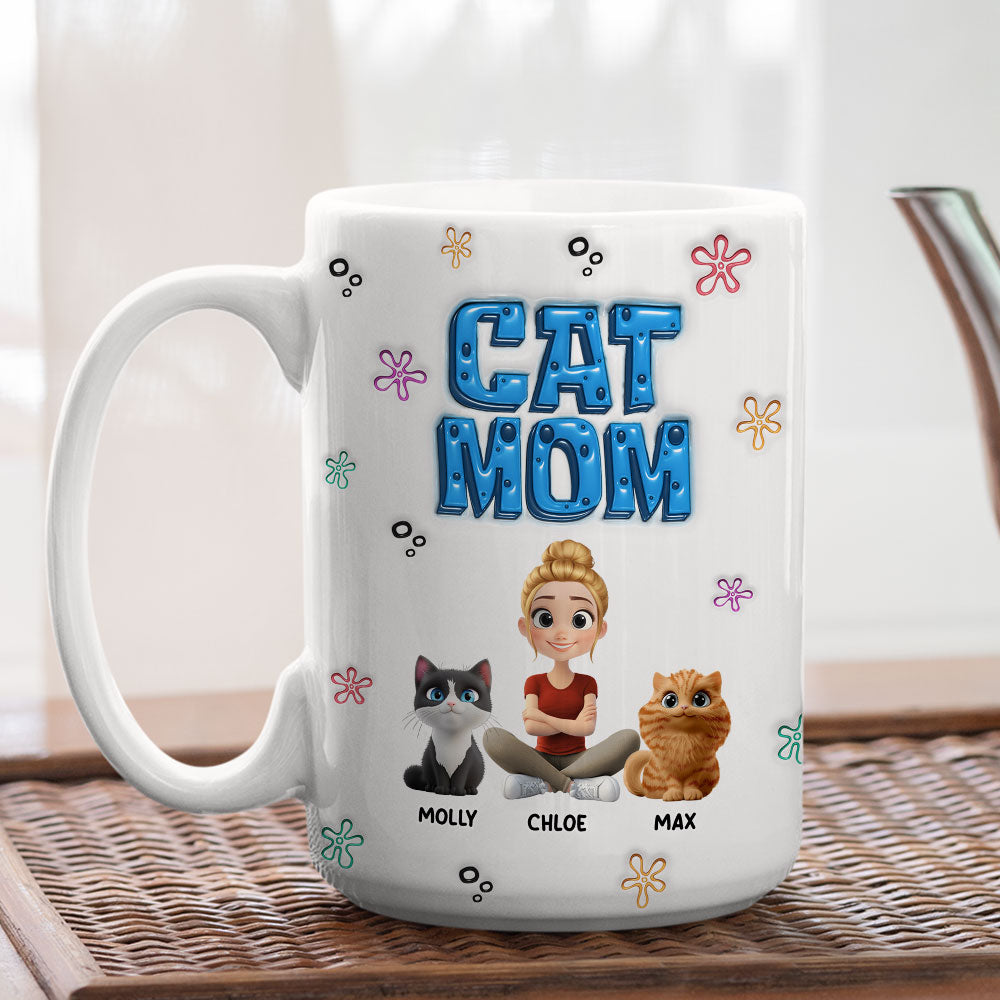 Sponge Cat Mom - Personalized Custom 3D Inflated Effect Mug