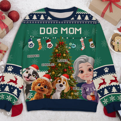 Dog Mom Dad This Pawliday - Personalized Custom All-Over-Print Sweatshirt