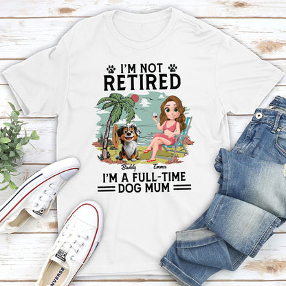 Full-time Dog Mom Dad Cartoon - Personalized Custom Unisex T-Shirt