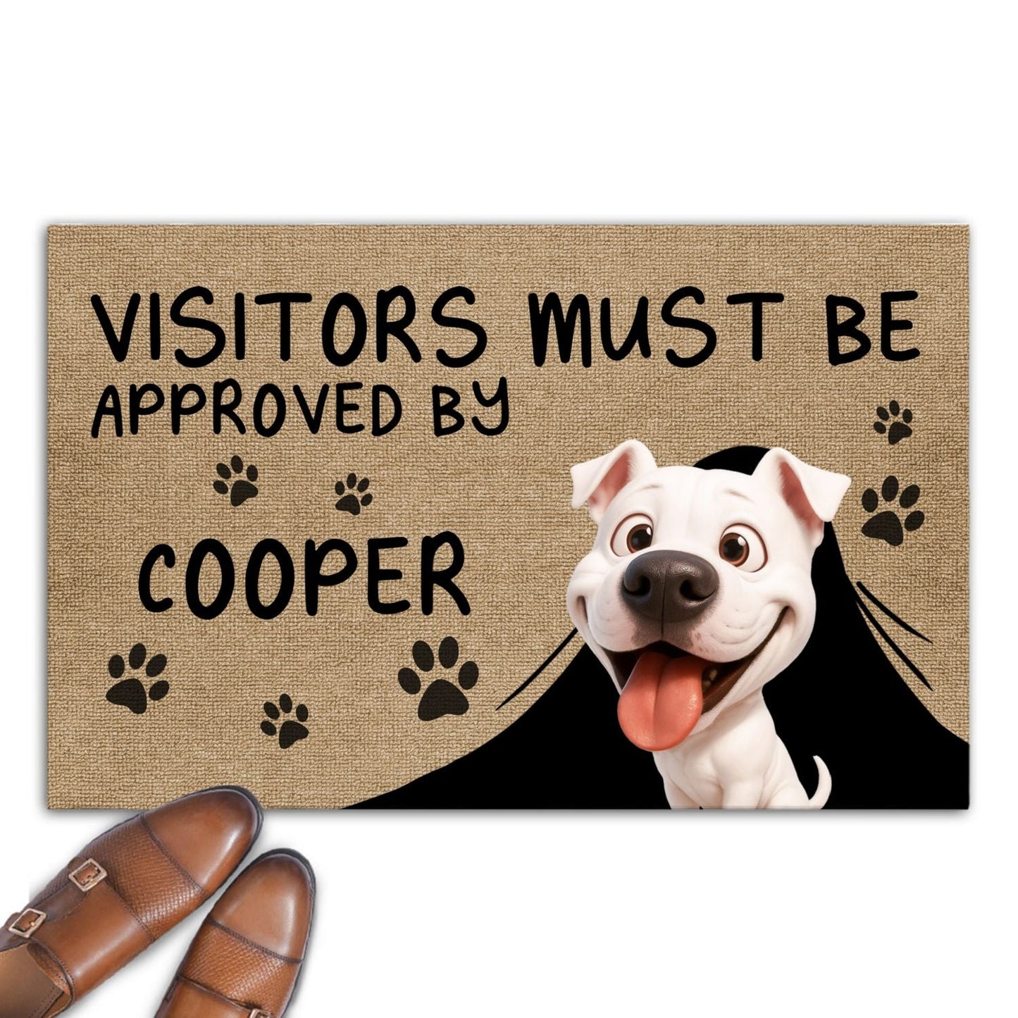 Approved By Dog Cartoon Version 2 - Personalized Custom Doormat