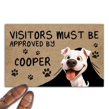 Approved By Dog Cartoon Version 2 - Personalized Custom Doormat