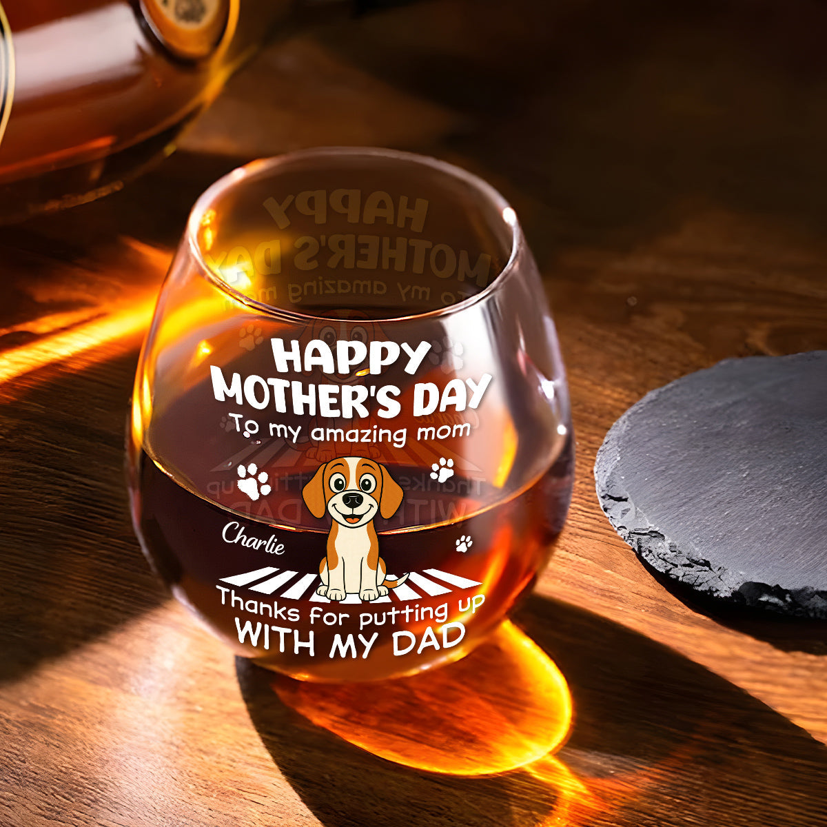 Putting Up With Funny Mom - Personalized Custom Wine Glass