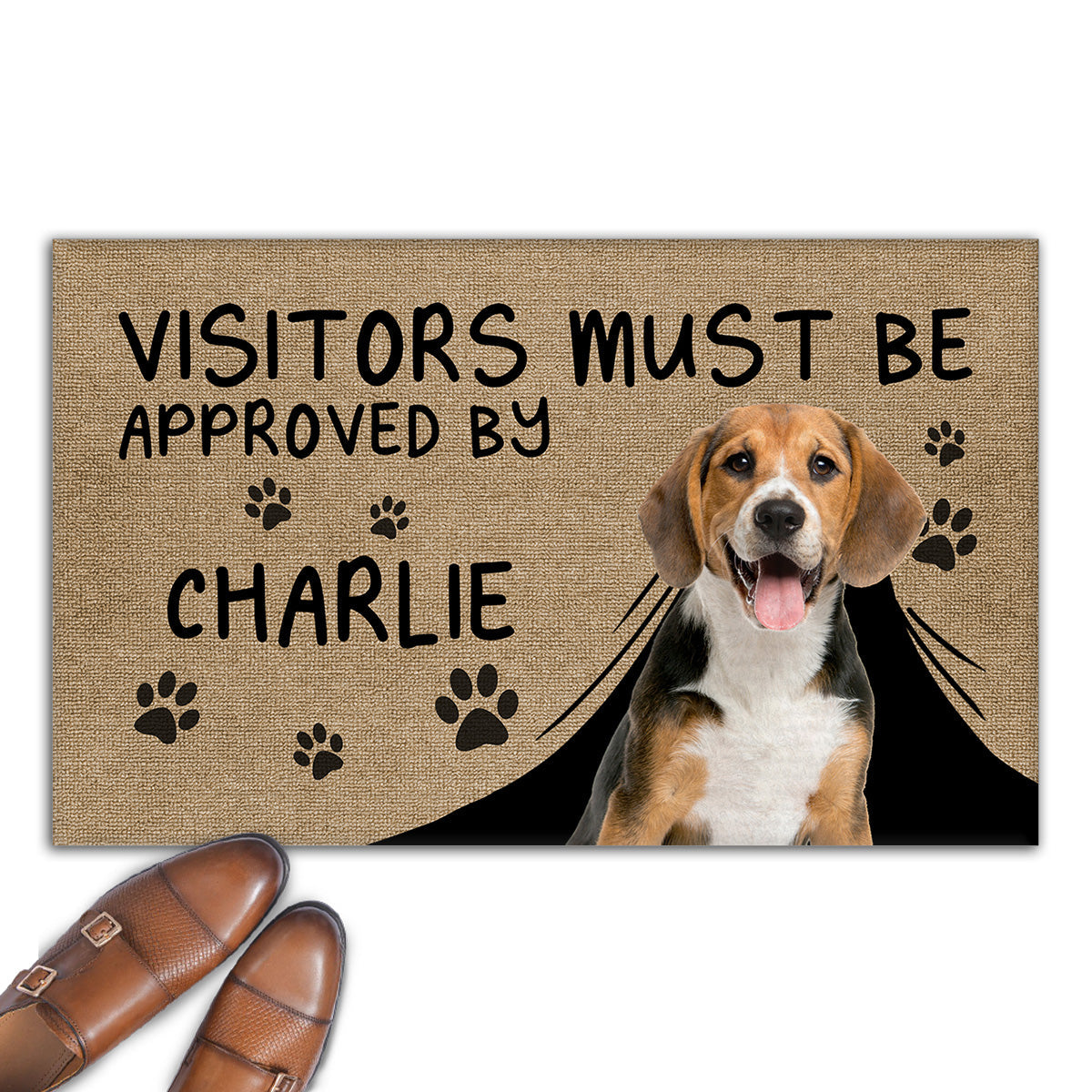 Approved By Dog Cartoon Photo - Personalized Custom Doormat