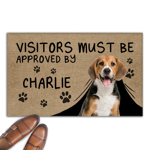 Approved By Dog Cartoon Photo - Personalized Custom Doormat