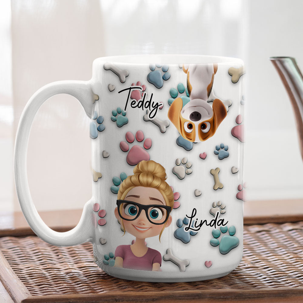 Dog And Human Cartoon - Personalized Custom Coffee Mug