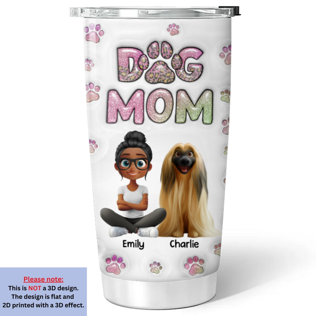 Dog Mom Lovely Chibi - Personalized Custom 3D Inflated Effect Tumbler
