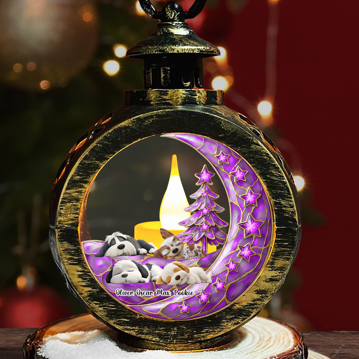 Beside Pearl Of You - Personalized Custom 3D Effect Christmas Lantern
