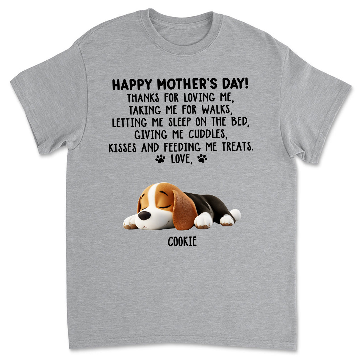 Thanks For Loving Me Mom - Personalized Custom Unisex T-Shirt
