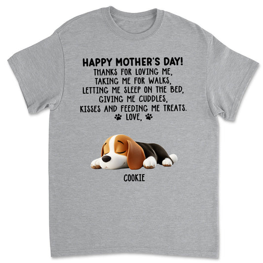 Thanks For Loving Me Mom - Personalized Custom Unisex T-Shirt