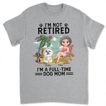 Full-time Dog Mom Dad Cartoon - Personalized Custom Unisex T-Shirt