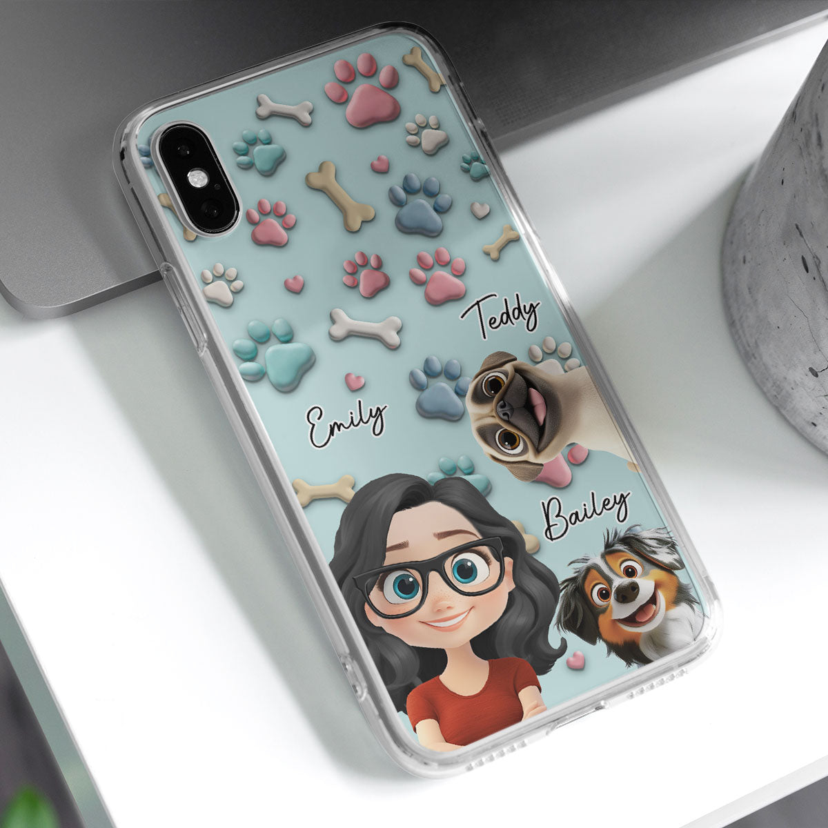 Dog And Human Cartoon - Personalized Custom Phone Case