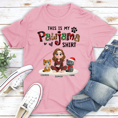 Pawjama Shirt Funny Cartoon Ver Cat - Personalized Custom Unisex T-Shirt