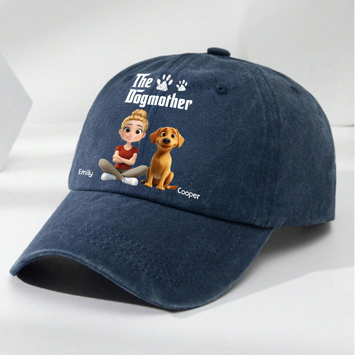 Cool Dog Mother - Personalized Custom Vintage Washed Denim Cap