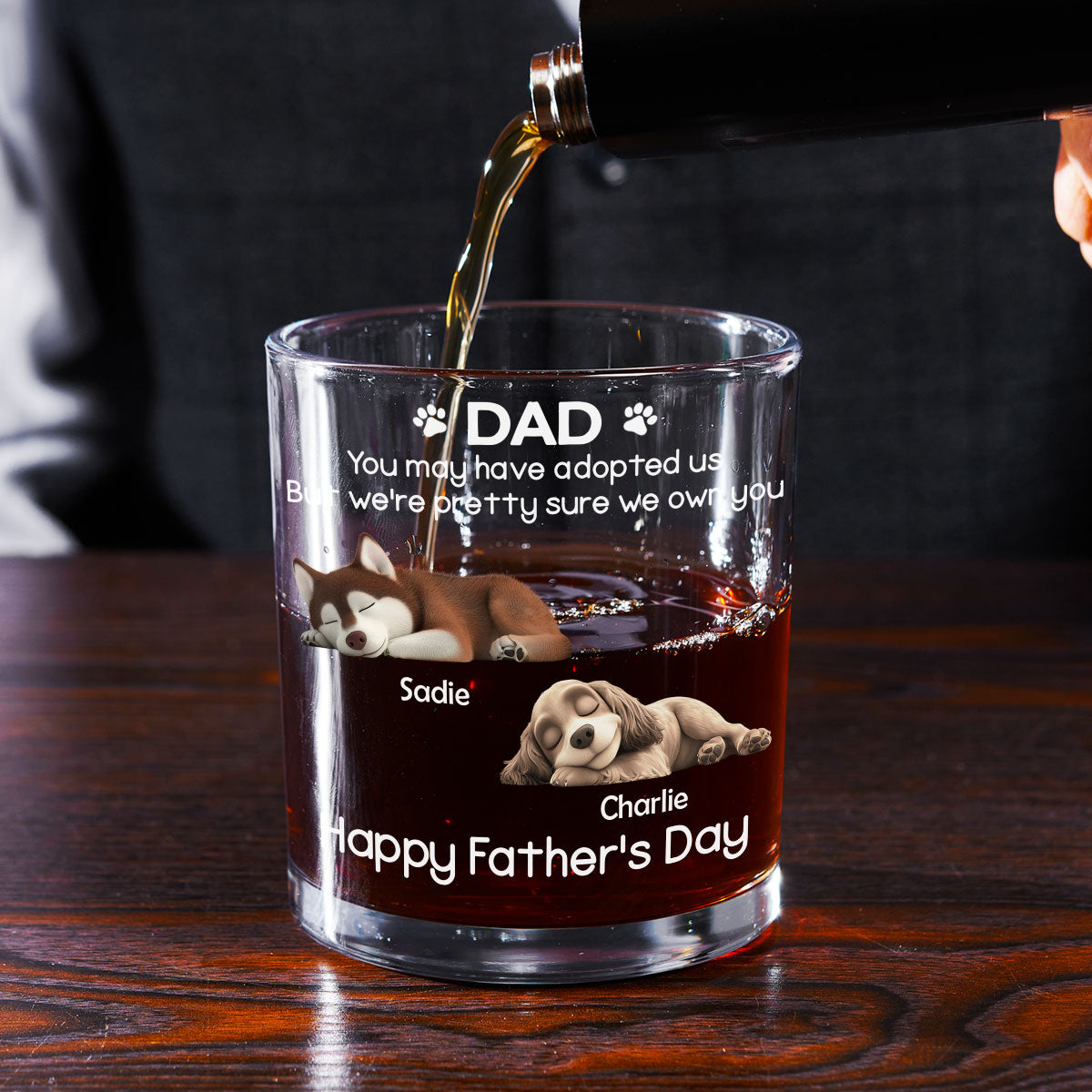 I Own You For Sure - Personalized Custom Whiskey Glass