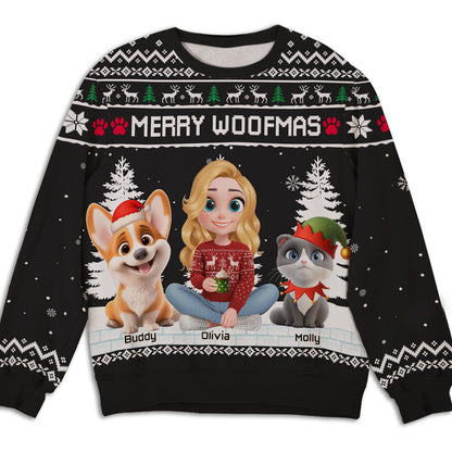 Merry Christmas To My Mom Dad Cartoon - Personalized Custom All-Over-Print Sweatshirt