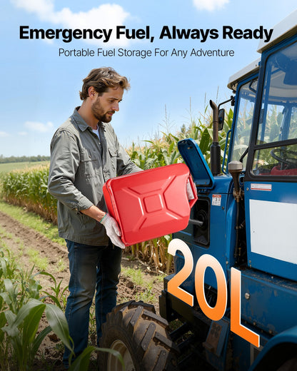 ⛽ Emergency Fuel, Always Ready: 20L Military-Style Steel Jerry Can with Spill-Free Spout! ⛽