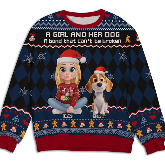 Just A Girl Who Loves Her Dog Christmas - Personalized Custom All-Over-Print Sweatshirt