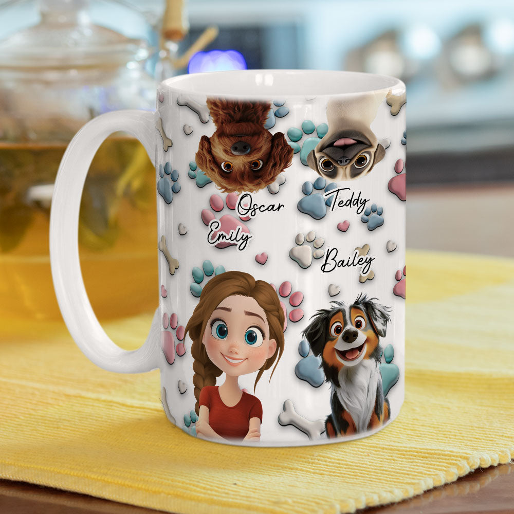 Dog And Human Cartoon - Personalized Custom Coffee Mug
