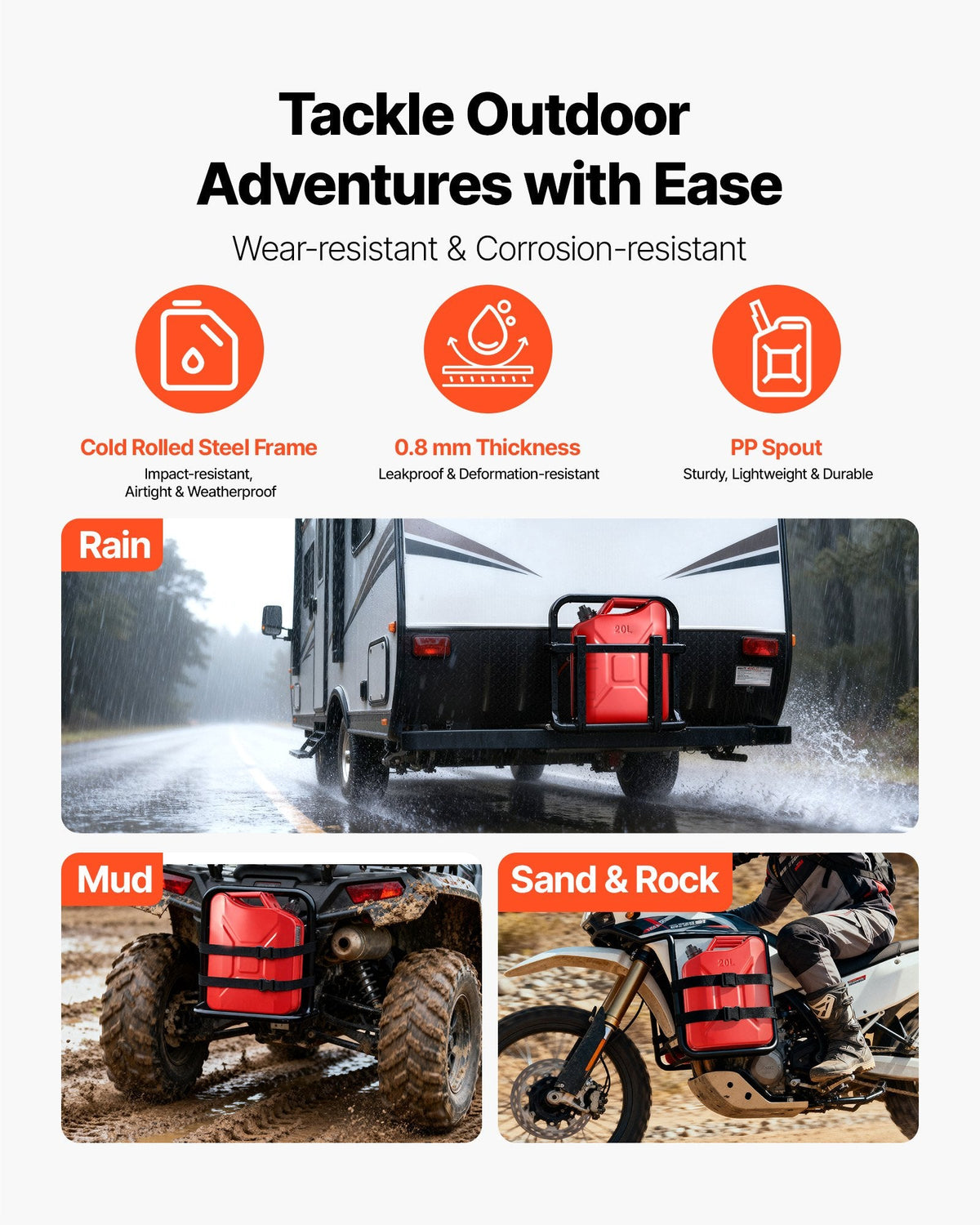⛽ Emergency Fuel, Always Ready: 20L Military-Style Steel Jerry Can with Spill-Free Spout! ⛽