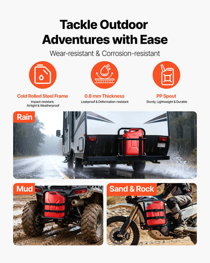 ⛽ Emergency Fuel, Always Ready: 20L Military-Style Steel Jerry Can with Spill-Free Spout! ⛽