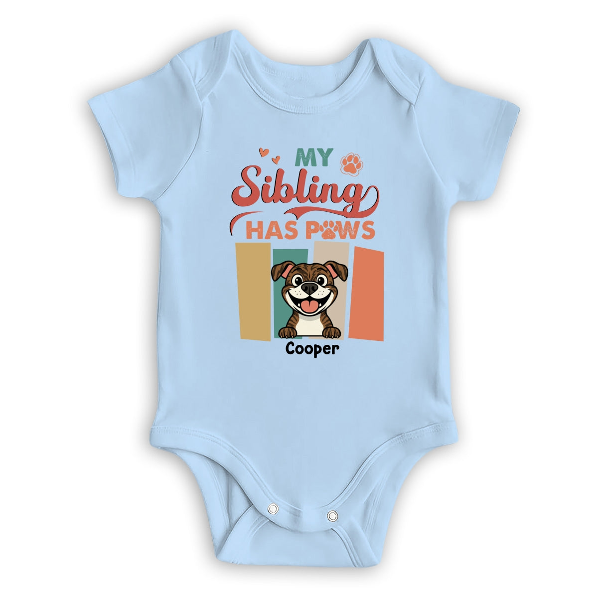 Siblings With Paws - Personalized Custom Baby Onesie