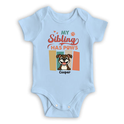 Siblings With Paws - Personalized Custom Baby Onesie