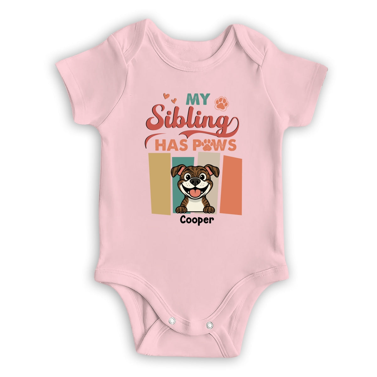 Siblings With Paws - Personalized Custom Baby Onesie