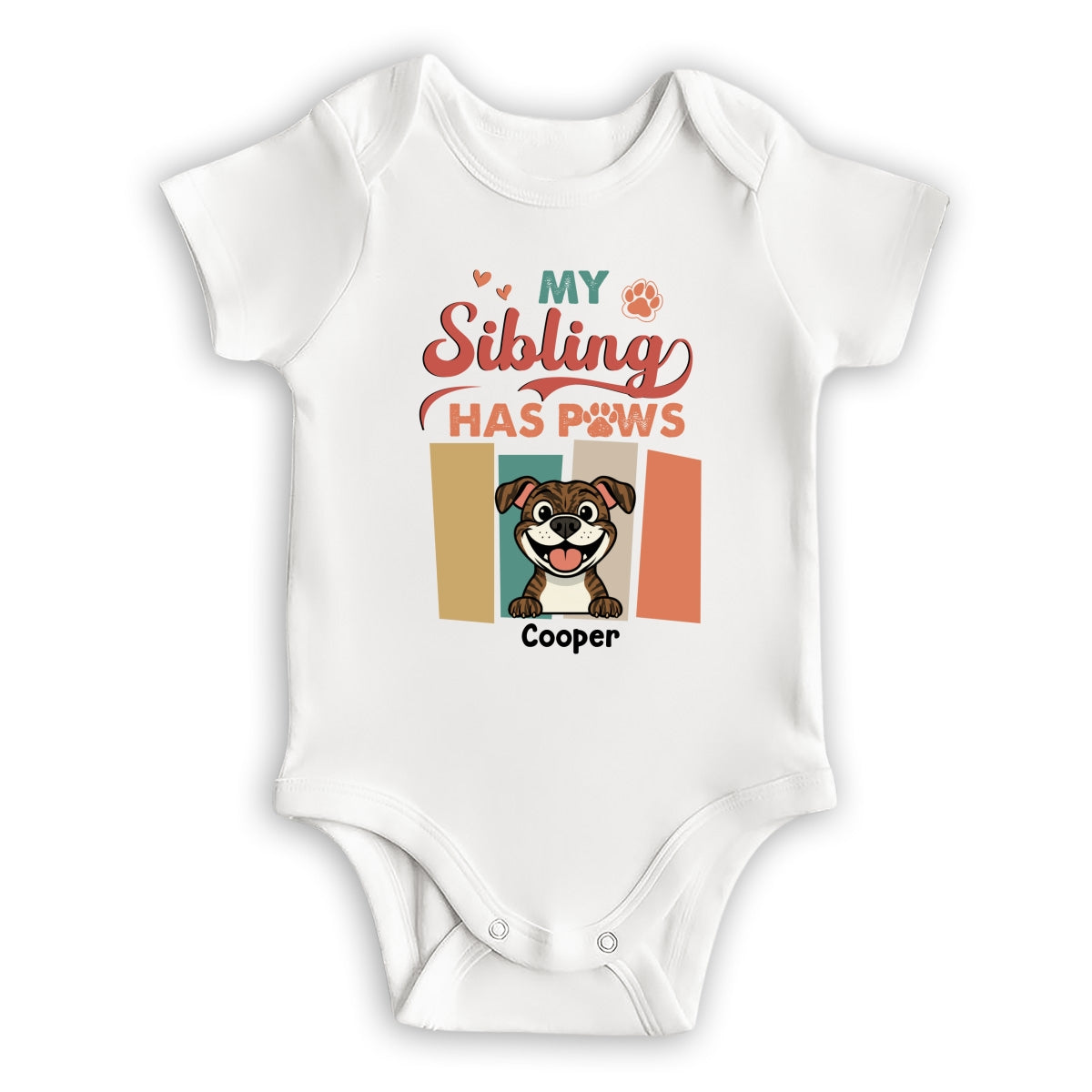 Siblings With Paws - Personalized Custom Baby Onesie