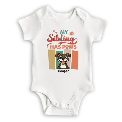 Siblings With Paws - Personalized Custom Baby Onesie