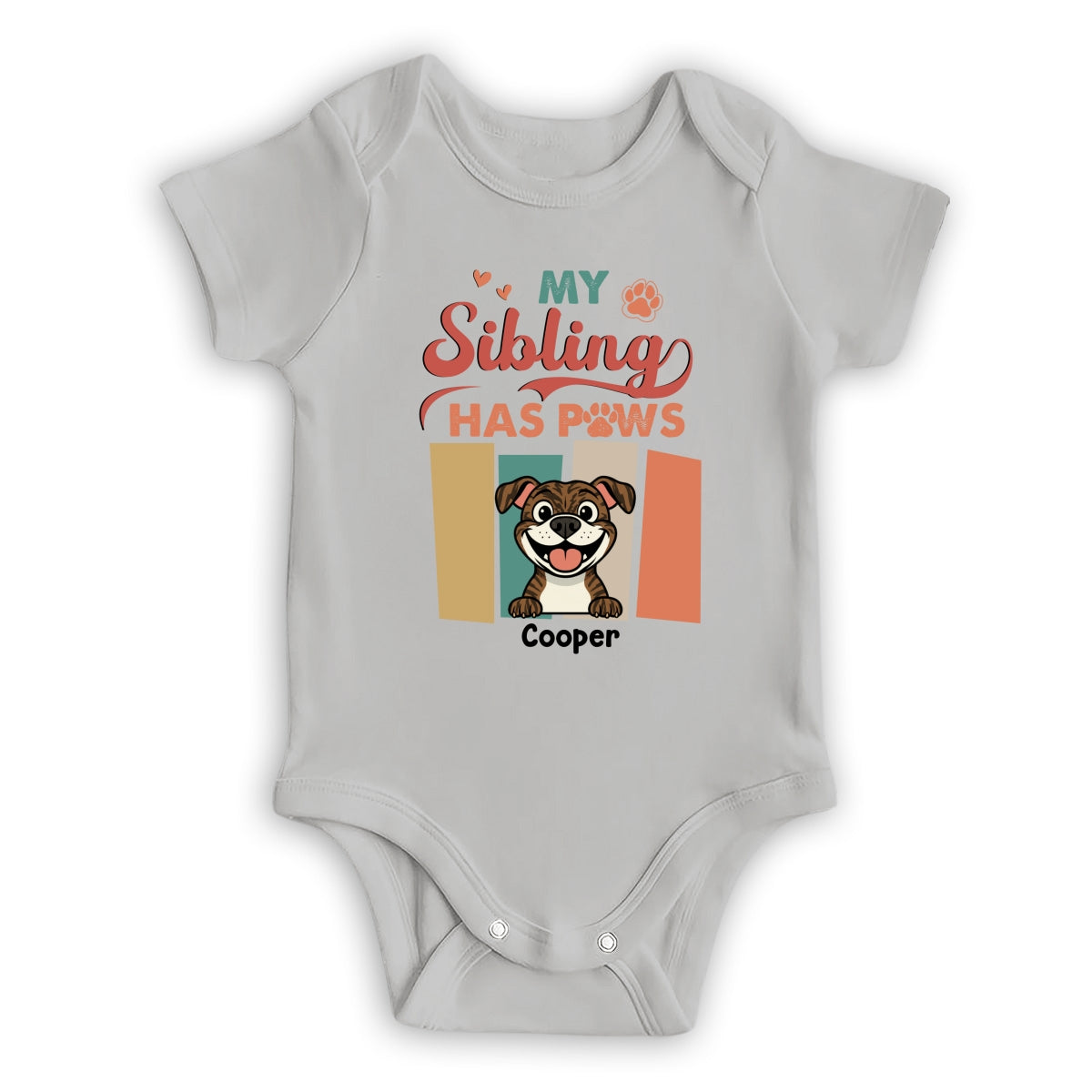 Siblings With Paws - Personalized Custom Baby Onesie