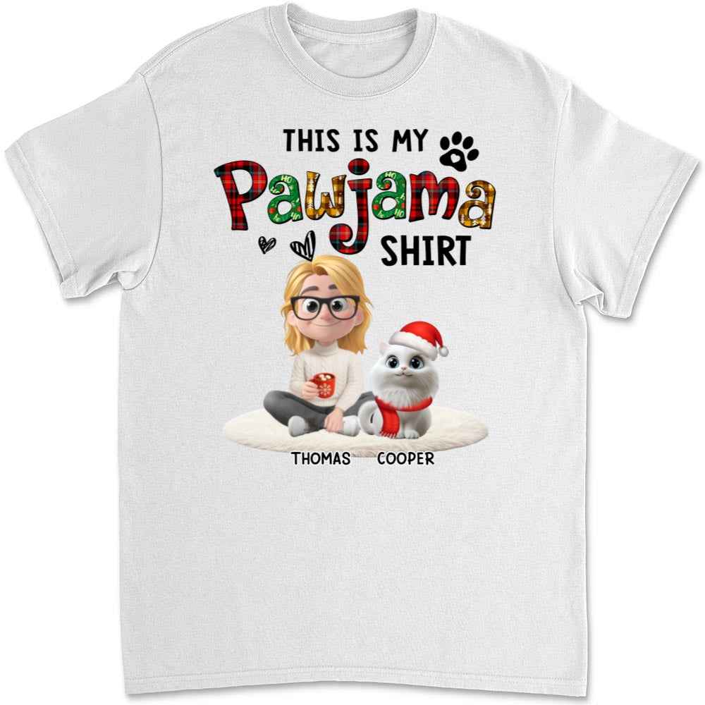 Pawjama Shirt Funny Cartoon Ver Cat - Personalized Custom Unisex T-Shirt