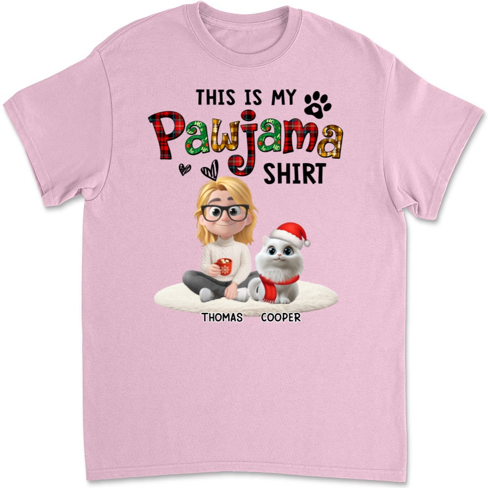 Pawjama Shirt Funny Cartoon Ver Cat - Personalized Custom Unisex T-Shirt