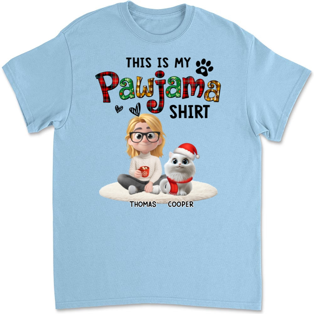 Pawjama Shirt Funny Cartoon Ver Cat - Personalized Custom Unisex T-Shirt
