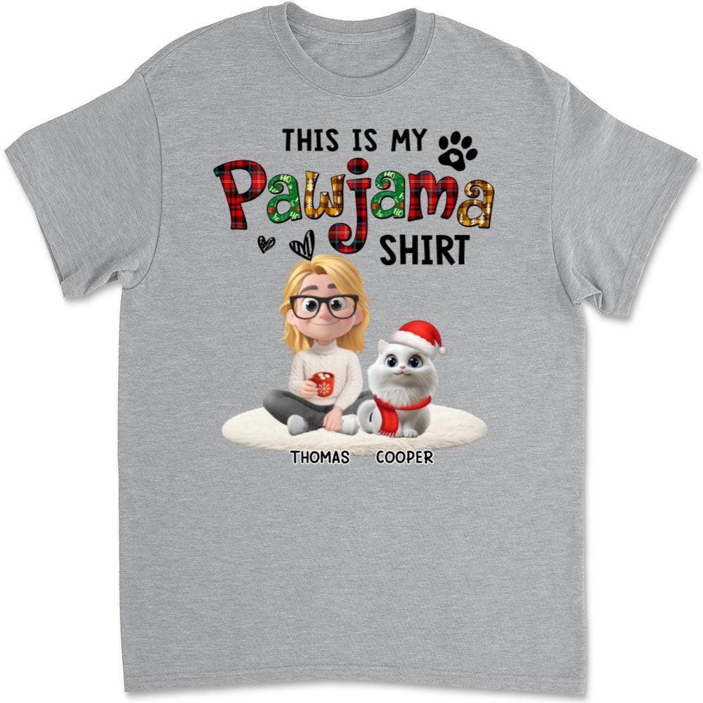 Pawjama Shirt Funny Cartoon Ver Cat - Personalized Custom Unisex T-Shirt