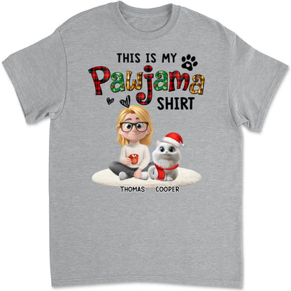 Pawjama Shirt Funny Cartoon Ver Cat - Personalized Custom Unisex T-Shirt